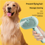 3 in 1 Pet Steam Brush with silicone Bristle Head 360 Rotating