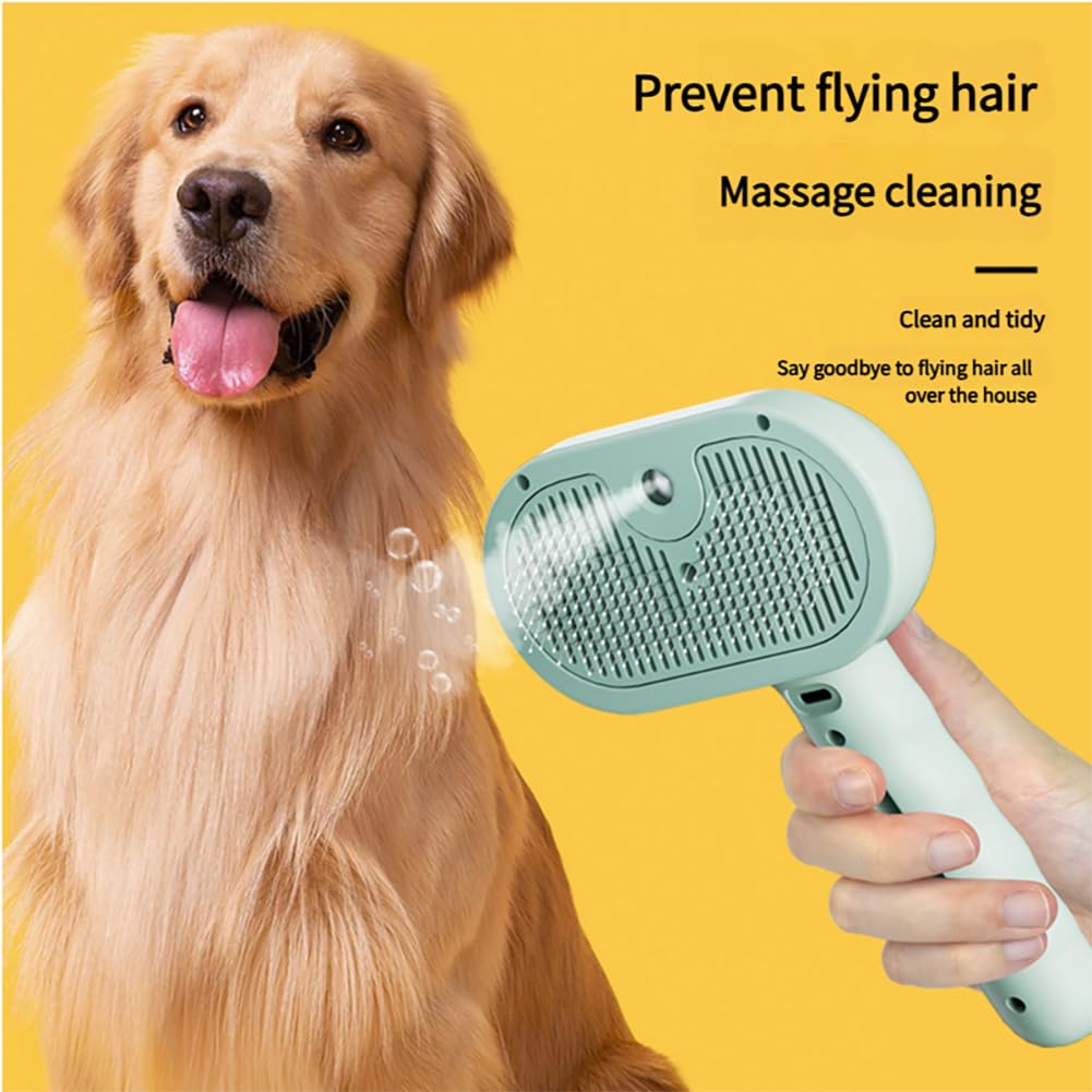 3 in 1 Pet Steam Brush with silicone Bristle Head 360 Rotating